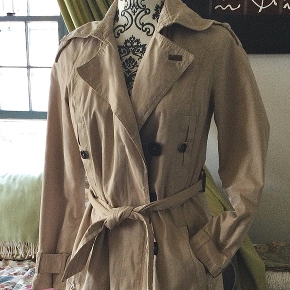 Zara Trench Coat Tan with suede accents size Small - Picture 2 of 16